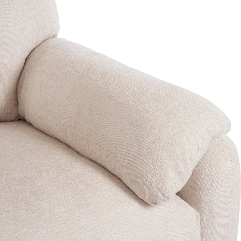 Fauteuil canapé 1 place en tissu chenille beige confortable 96x82x84cm COBALTEX