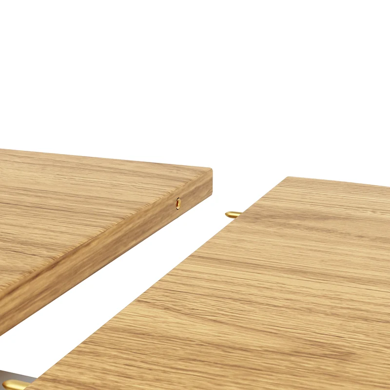 Table de salle à manger extensible ronde effet bois claire piétement tulipe à lattes 118-158 cm VIGOURLA