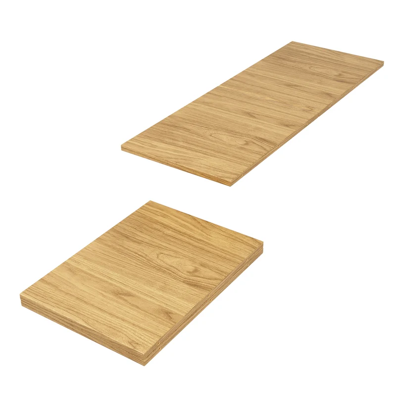Table de salle à manger extensible ronde effet bois claire piétement tulipe à lattes 118-158 cm VIGOURLA