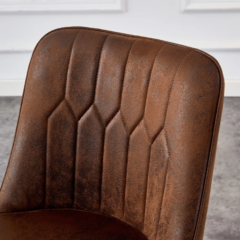 Ensemble de 2 tabourets de bar tissu marron, pied métal noir et repose pieds, hauteur d'asssie 68cm CLARITYLCA
