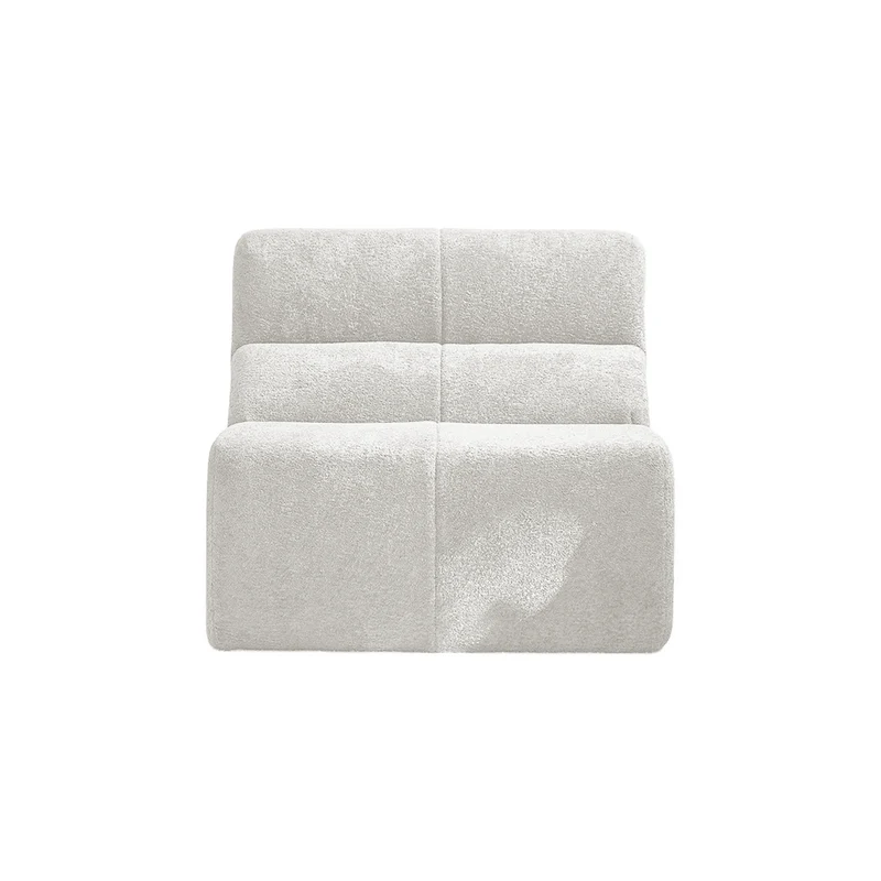 Fauteuil chauffeuse en velours bouclé blanc cassé ECHOLOQUE
