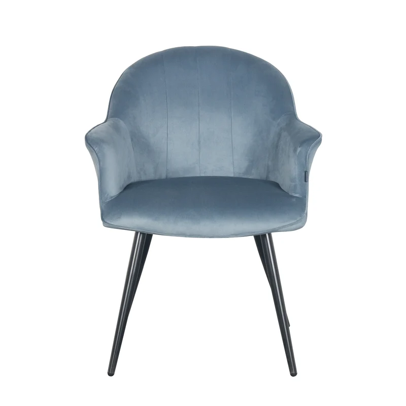 Chaise à accoudoirs en Velours anti taches - WISTY