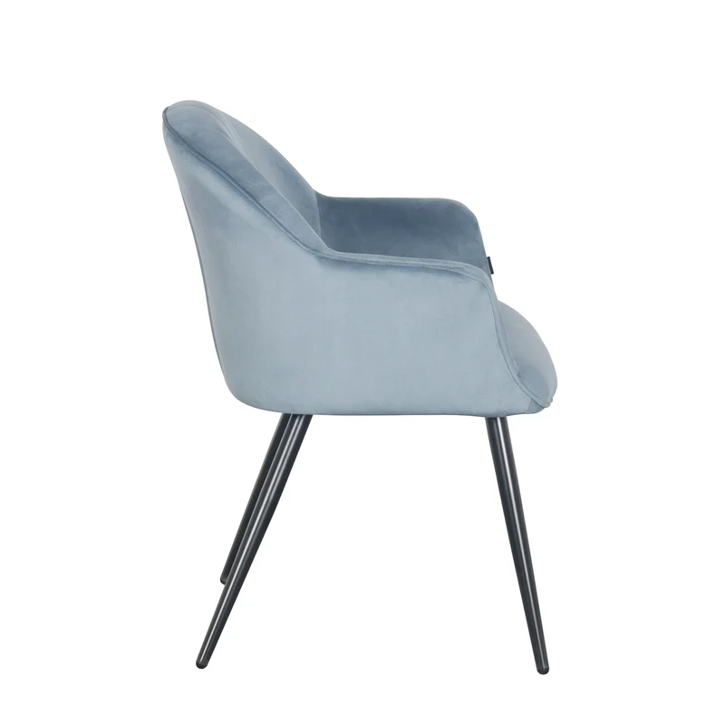 Chaise à accoudoirs en Velours anti taches - WISTY