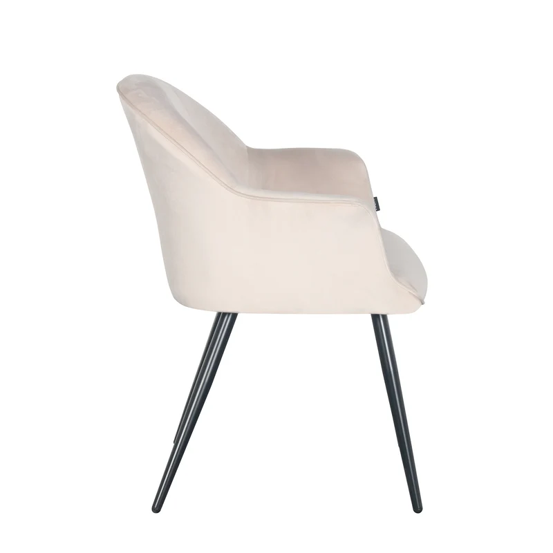 Chaise à accoudoirs en Velours anti taches - WISTY