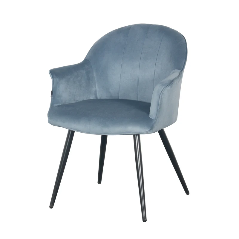 Chaise à accoudoirs en Velours anti taches - WISTY