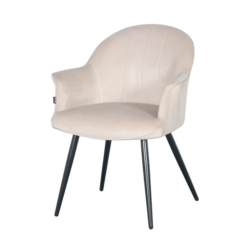 Chaise à accoudoirs en Velours anti taches - WISTY