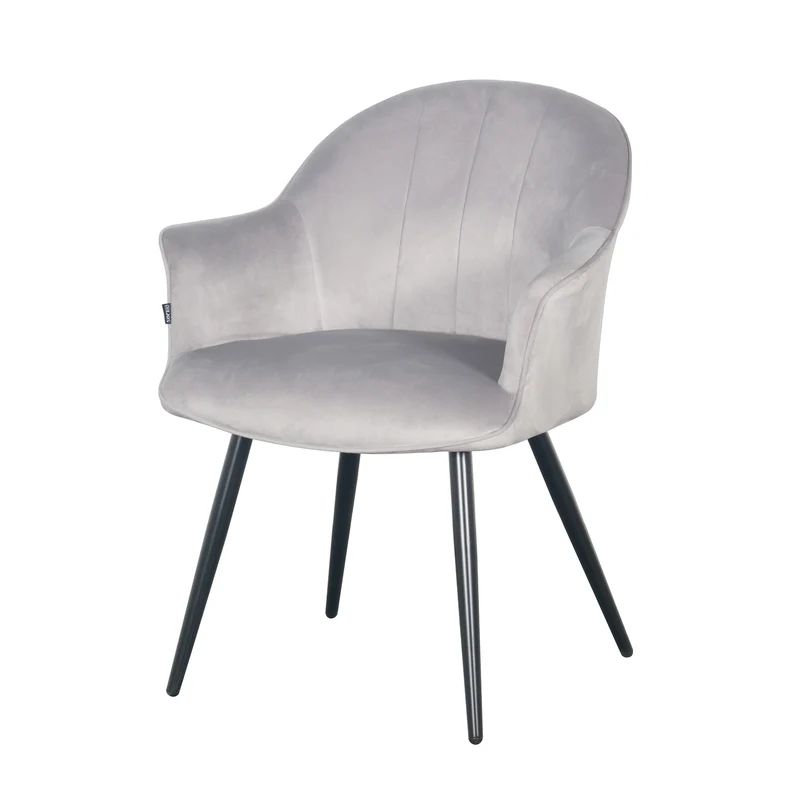 Chaise à accoudoirs en Velours anti taches - WISTY