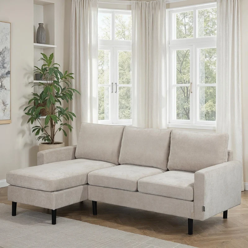 Canapé d'angle compact 3 places 200x135x80cm réversible - RIB