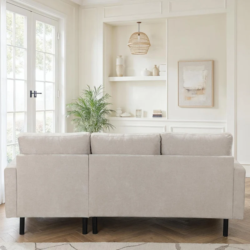 Canapé d'angle compact 3 places 200x135x80cm réversible - RIB