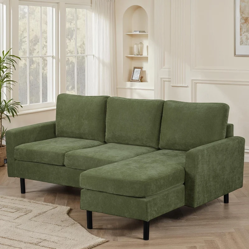 Canapé d'angle compact 3 places 200x135x80cm réversible - RIB