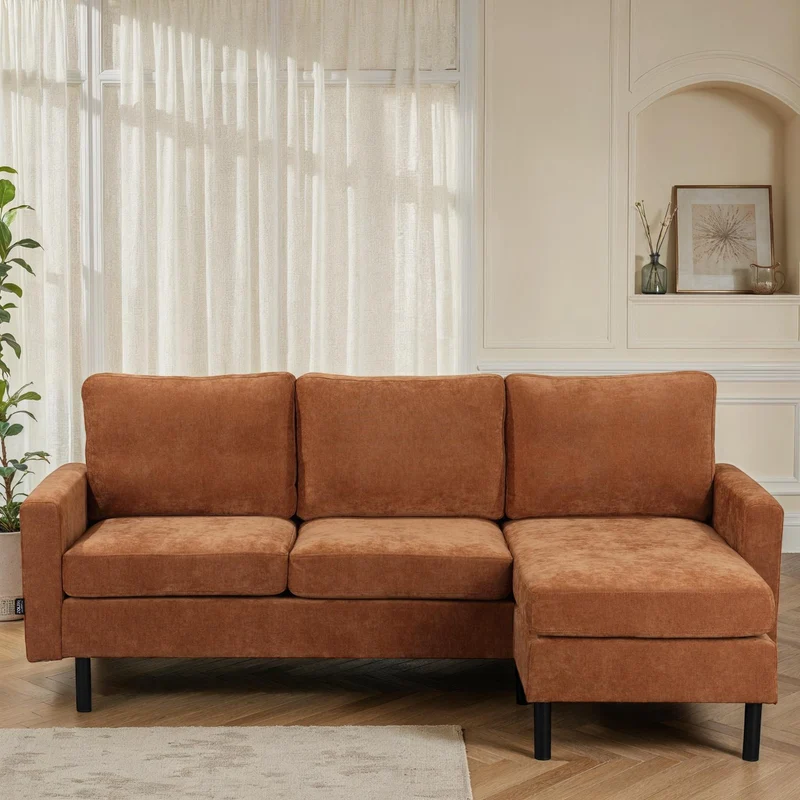 Canapé d'angle compact 3 places 200x135x80cm réversible - RIB