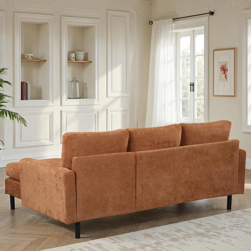 Canapé d'angle compact 3 places 200x135x80cm réversible - RIB