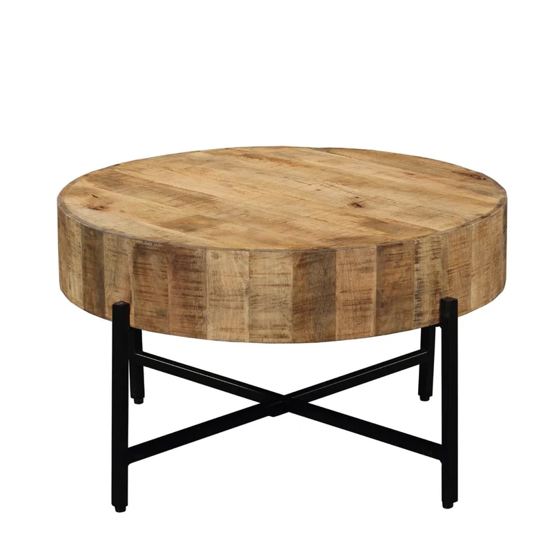 FLAVIA table basse en bois de manguier, 80×80xH42 cm
