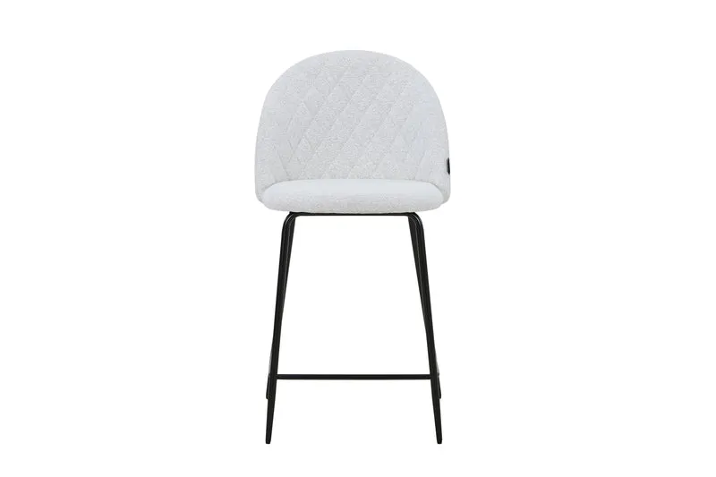 Tabouret de bar en velours pieds noirs, 45x51,5xH106CM - HESTER