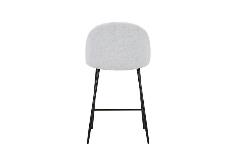 Tabouret de bar en velours pieds noirs, 45x51,5xH106CM - HESTER