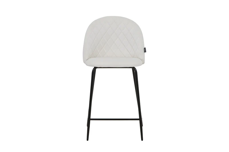 Tabouret de bar en velours pieds noirs, 45x51,5xH106CM - HESTER