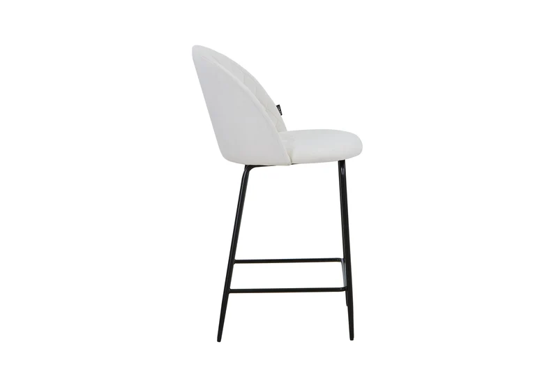 Tabouret de bar en velours pieds noirs, 45x51,5xH106CM - HESTER