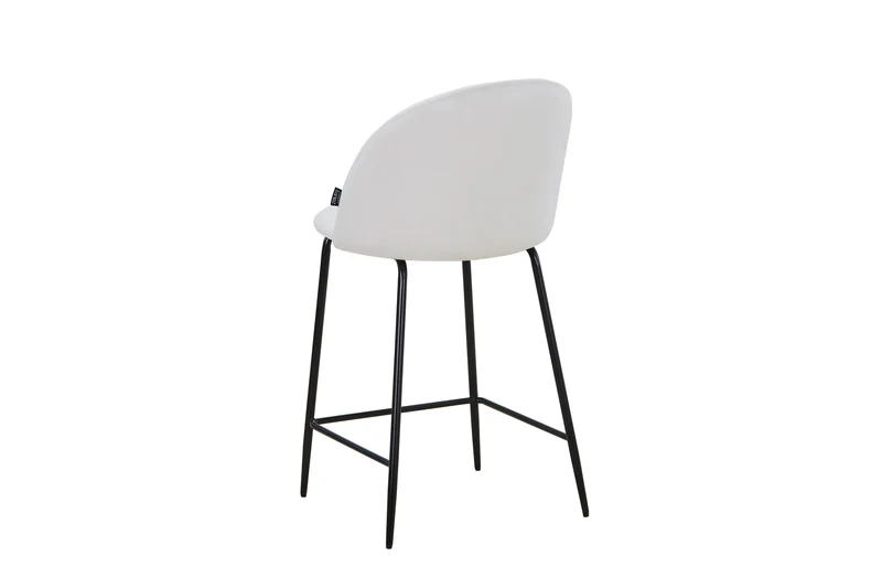 Tabouret de bar en velours pieds noirs, 45x51,5xH106CM - HESTER