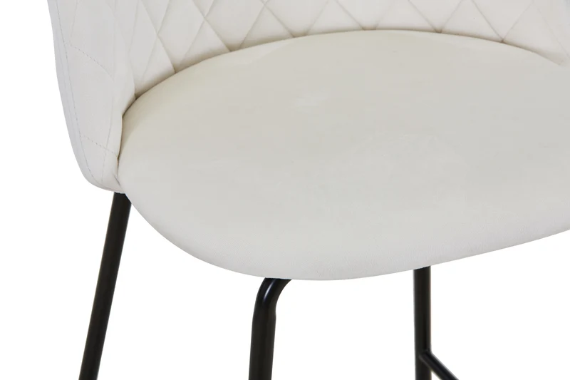 Tabouret de bar en velours pieds noirs, 45x51,5xH106CM - HESTER