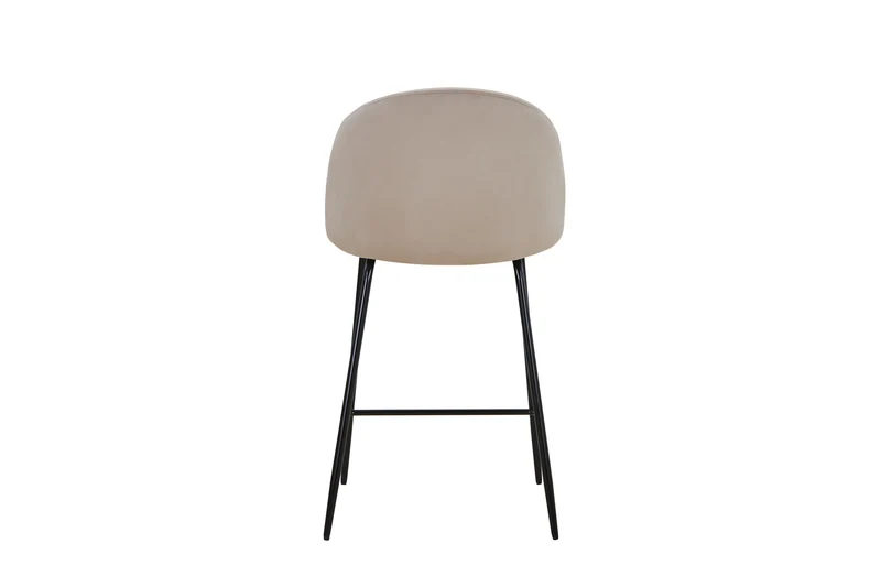 Tabouret de bar en velours pieds noirs, 45x51,5xH106CM - HESTER