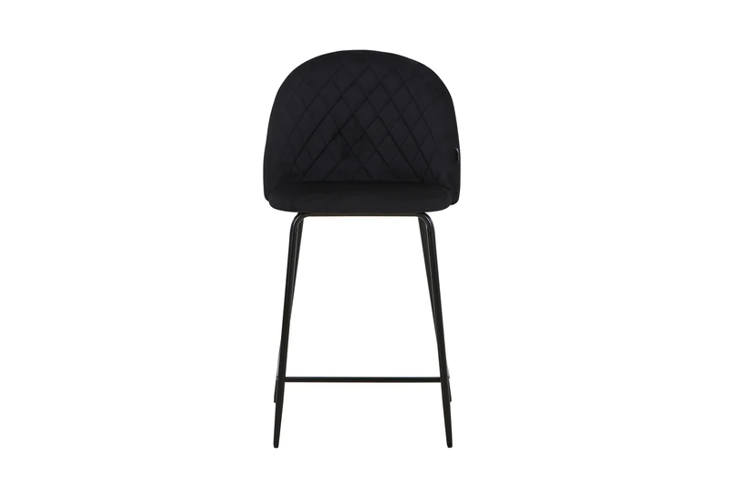 Tabouret de bar en velours pieds noirs, 45x51,5xH106CM - HESTER