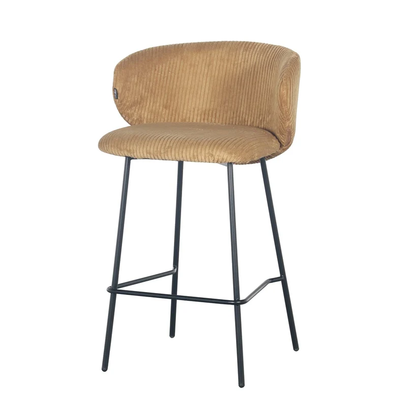 Tabouret de bar velours cotelé, 55x54xH87CM - ELISA