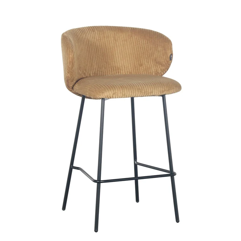 Tabouret de bar velours cotelé, 55x54xH87CM - ELISA