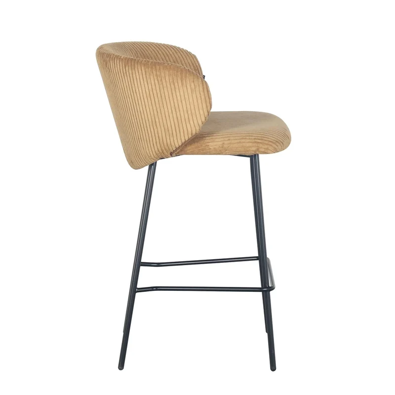 Tabouret de bar velours cotelé, 55x54xH87CM - ELISA