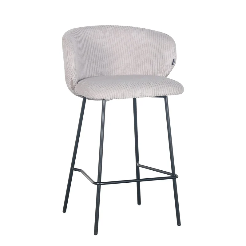 Tabouret de bar velours cotelé, 55x54xH87CM - ELISA