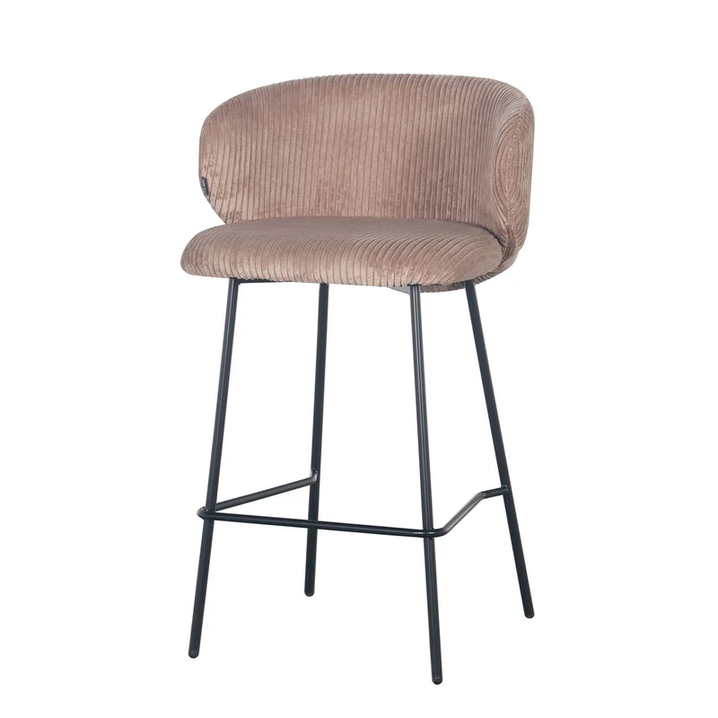 Tabouret de bar velours cotelé, 55x54xH87CM - ELISA