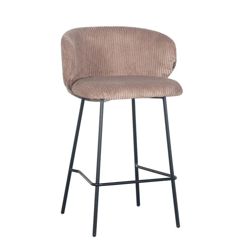Tabouret de bar velours cotelé, 55x54xH87CM - ELISA
