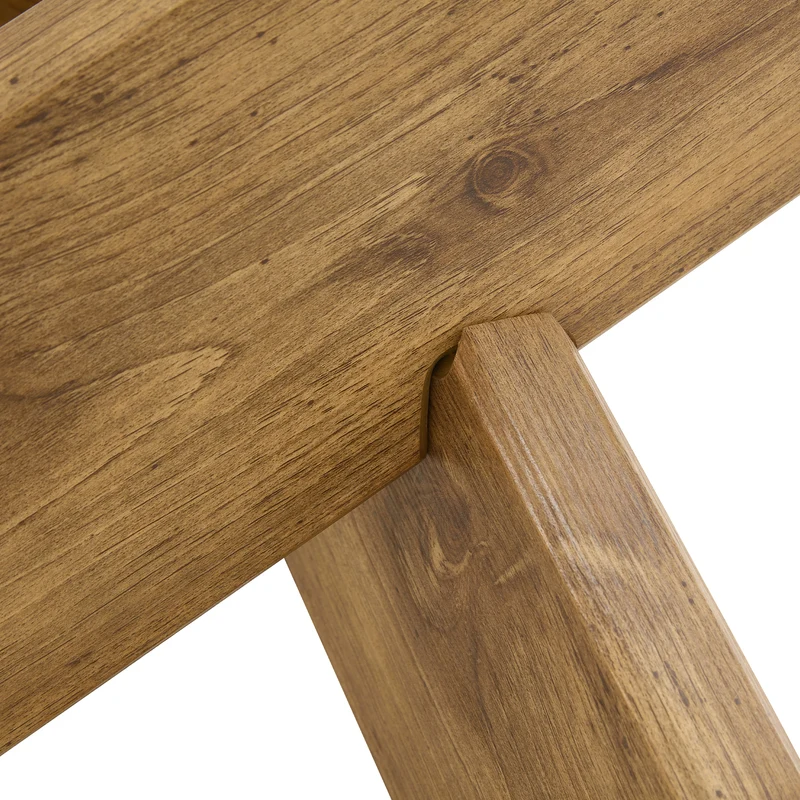 Table basse ronde effet bois en verre trempé pieds croisés 79*79cm NEXUS