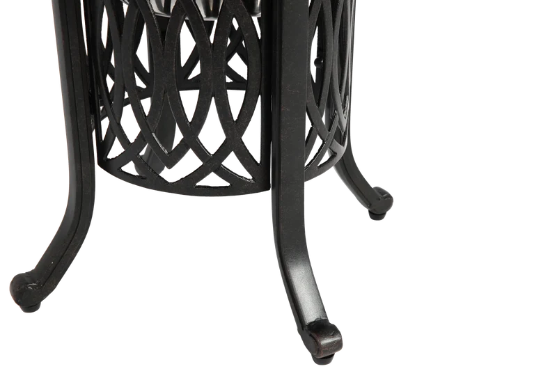 Table basse d'extérieur bronze en aluminium avec seau à glace, 55x49 cm ARISEIS