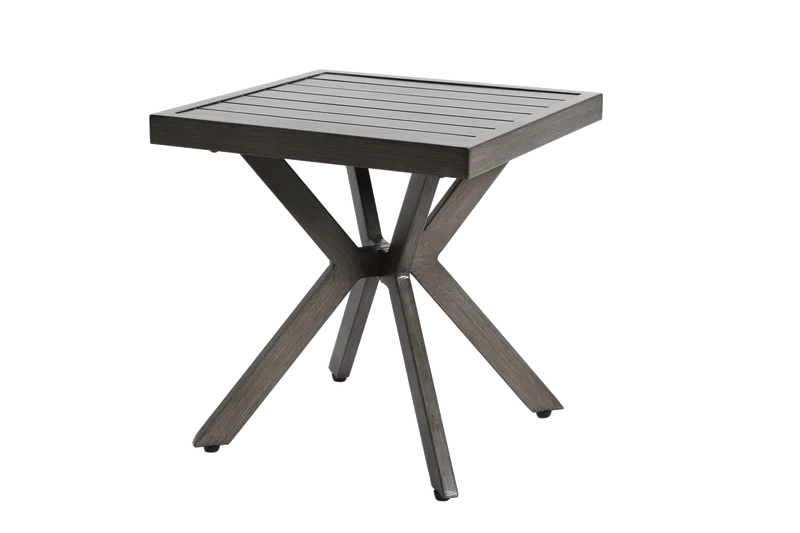 Table basse extérieur aluminium carré, gris foncé, intempéries 45x45x47cm ETHEREALIA