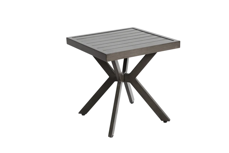 Table basse extérieur aluminium carré, gris foncé, intempéries 45x45x47cm ETHEREALIA