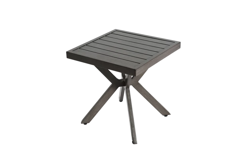 Table basse extérieur aluminium carré, gris foncé, intempéries 45x45x47cm ETHEREALIA