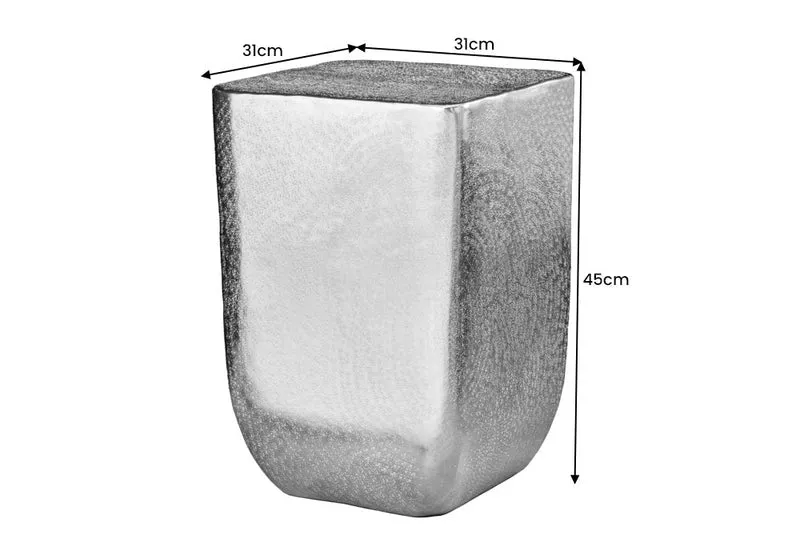 Table d’appoint design UNIT 45cm métal aluminium martelé doré fait main