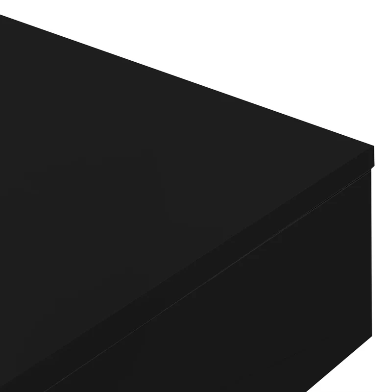 Table basse carrée noir blanc bicolore éclairage LED avec boîte de rangement amovible CROKS BLACK