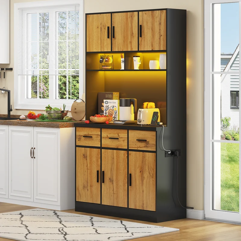 Buffet de cuisine avec éclairage LED et prises intégrées XOK