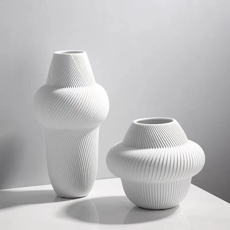 Vase en ceramique blanc, D19xH16cm