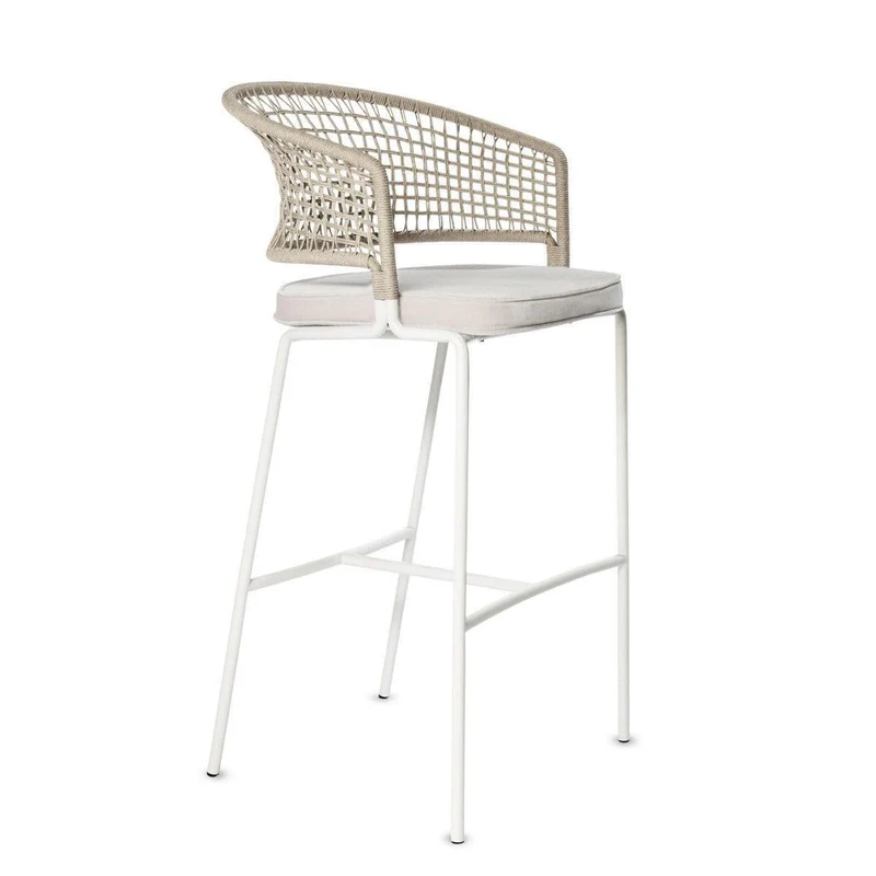 Tabouret de bar Ctr - blanc / linge