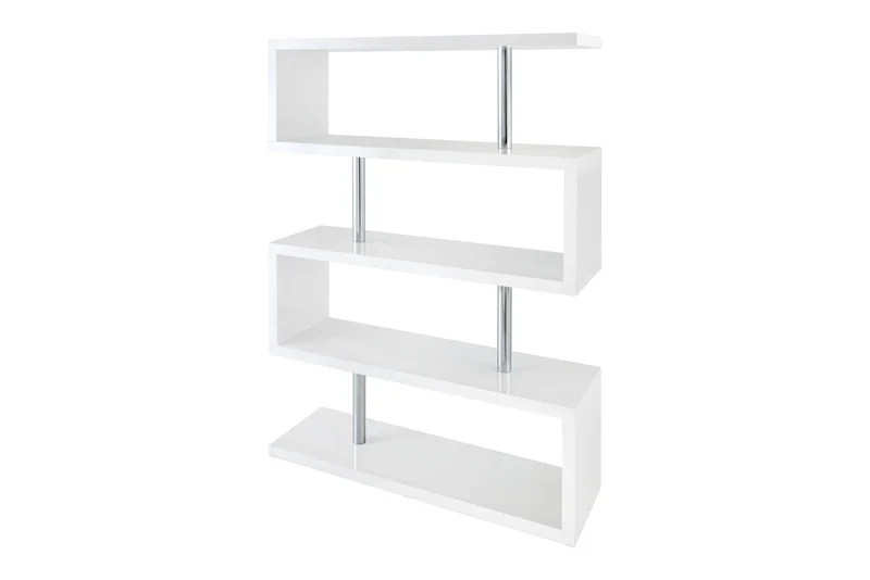 Design Regal SNAKE 165cm weiß Bücherregal Hochglanz mit fünf Böden
