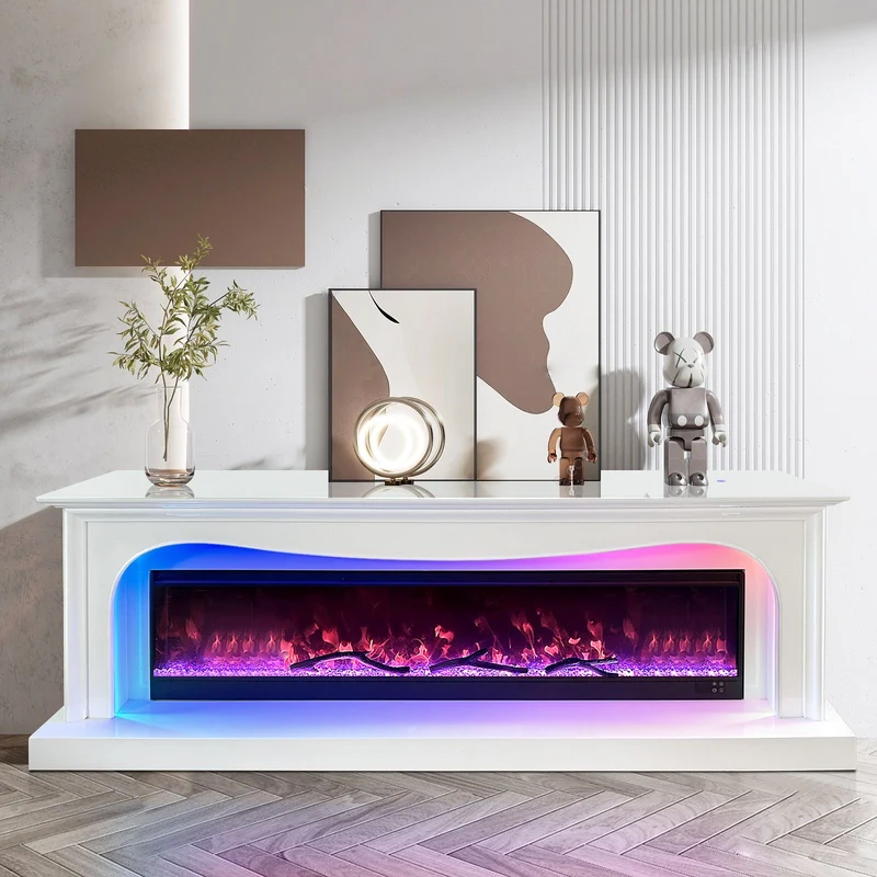 Meuble TV cheminée bluetooth