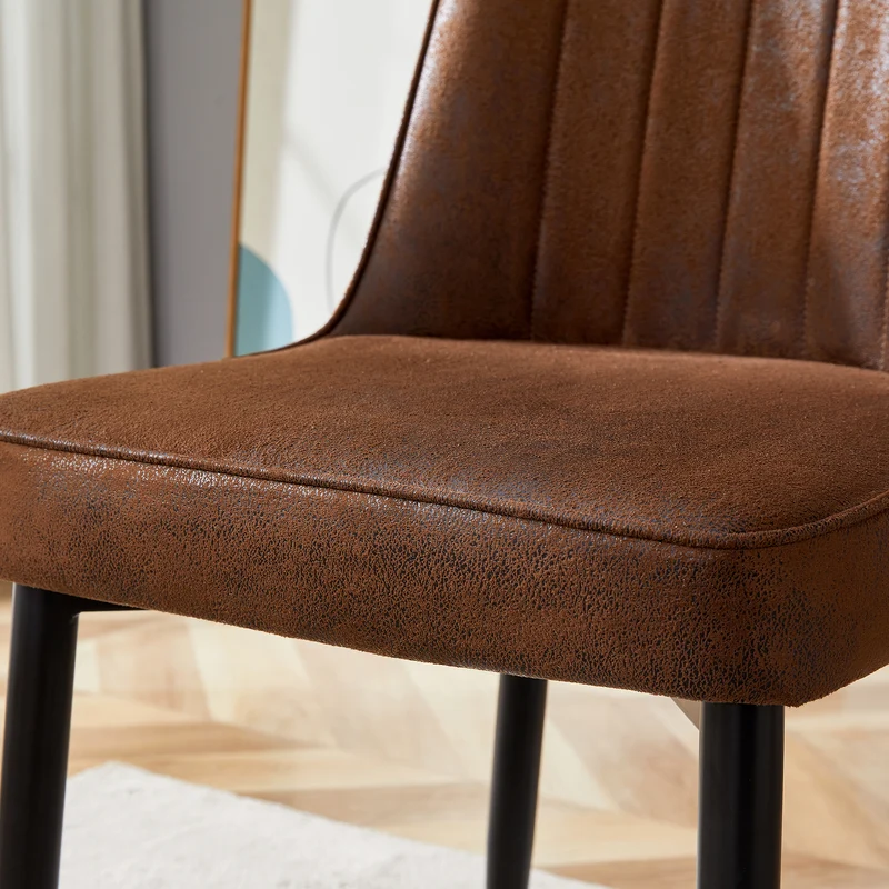 Lot de 2 chaises de salle à manger marron pieds noir et dorés CLARITYLSTRY
