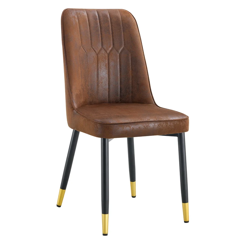 Lot de 2 chaises de salle à manger marron pieds noir et dorés CLARITYLSTRY
