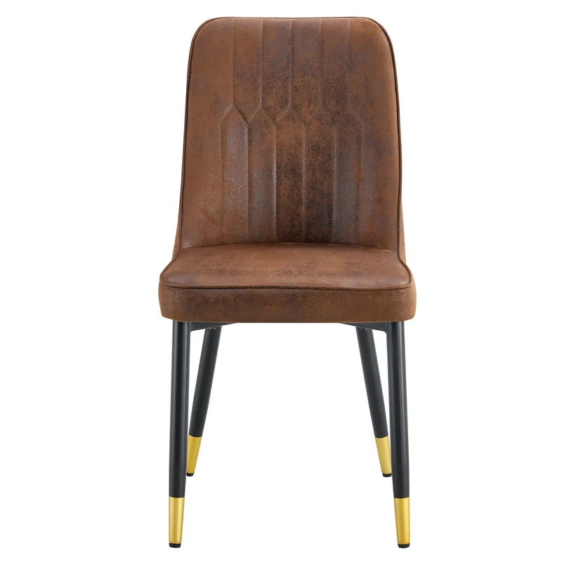 Lot de 2 chaises de salle à manger marron pieds noir et dorés CLARITYLSTRY