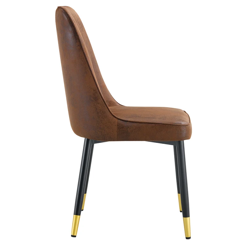 Lot de 2 chaises de salle à manger marron pieds noir et dorés CLARITYLSTRY