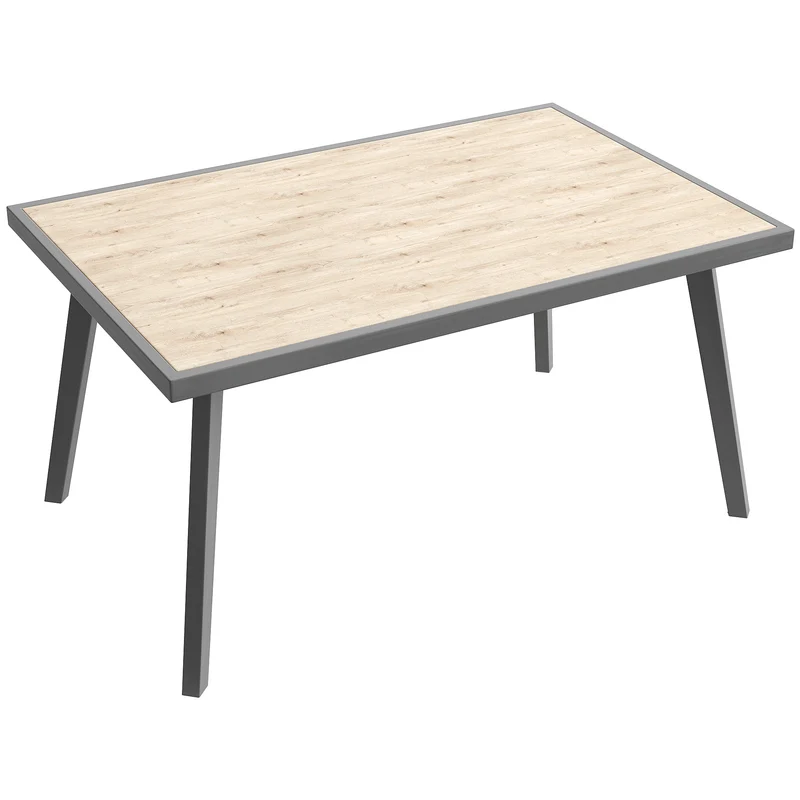 Salon de jardin modulable 6-8 personnes en rotin PE gris et table et banc, coussins épais VIVIDLUM
