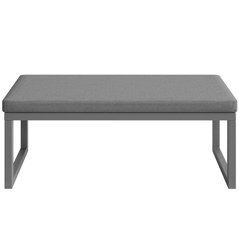 Salon de jardin modulable 6-8 personnes en rotin PE gris et table et banc, coussins épais VIVIDLUM