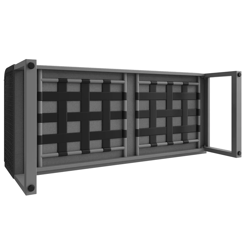 Salon de jardin modulable 6-8 personnes en rotin PE gris et table et banc, coussins épais VIVIDLUM